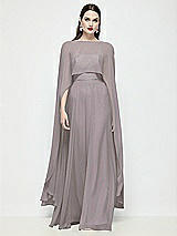 Front View Thumbnail - Cashmere Gray High-Low Sheer Chiffon Cape