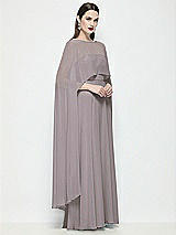 Side View Thumbnail - Cashmere Gray High-Low Sheer Chiffon Cape