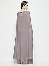 Rear View Thumbnail - Cashmere Gray High-Low Sheer Chiffon Cape