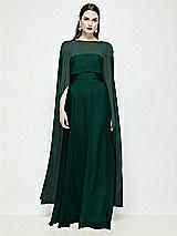 Front View Thumbnail - Evergreen High-Low Sheer Chiffon Cape