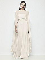 Front View Thumbnail - Ivory High-Low Sheer Chiffon Cape