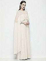 Side View Thumbnail - Ivory High-Low Sheer Chiffon Cape