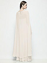 Rear View Thumbnail - Ivory High-Low Sheer Chiffon Cape