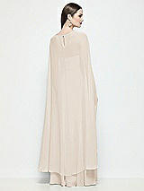Rear View Thumbnail - Oat High-Low Sheer Chiffon Cape