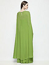 Rear View Thumbnail - Peridot Green High-Low Sheer Chiffon Cape