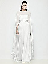 Front View Thumbnail - White High-Low Sheer Chiffon Cape