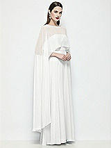 Side View Thumbnail - White High-Low Sheer Chiffon Cape