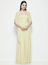 Front View Thumbnail - Butter Yellow Chiffon Flounce Cape
