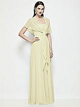 Side View Thumbnail - Butter Yellow Chiffon Flounce Cape