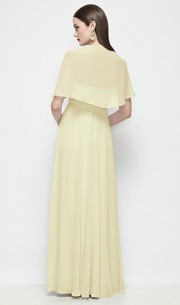 Back View - Butter Yellow Chiffon Flounce Cape