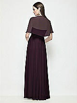 Rear View Thumbnail - Deep Plum Chiffon Flounce Cape