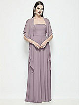 Front View Thumbnail - Lilac Dusk Chiffon Flounce Cape