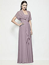 Side View Thumbnail - Lilac Dusk Chiffon Flounce Cape