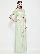 Side View Thumbnail - Mint Green Chiffon Flounce Cape