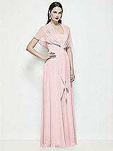 Side View Thumbnail - Ballet Pink Chiffon Flounce Cape