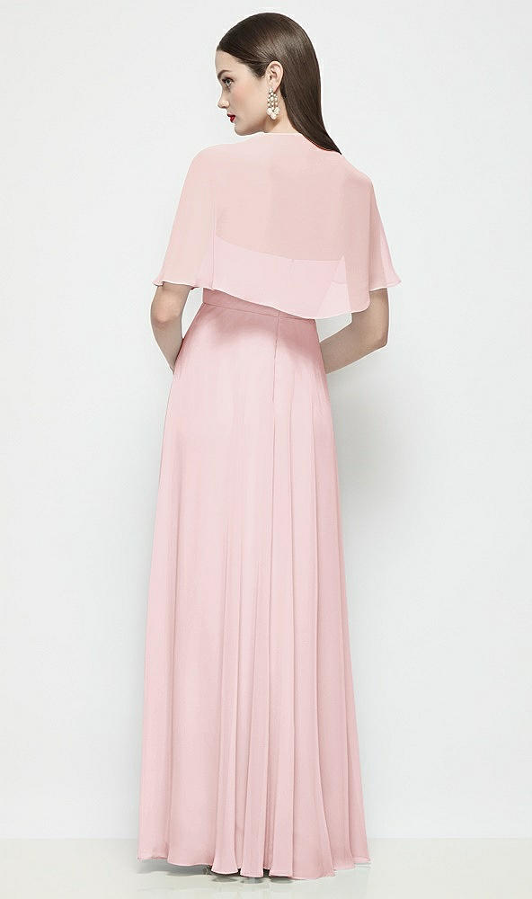 Back View - Ballet Pink Chiffon Flounce Cape