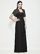 Side View Thumbnail - Black Chiffon Flounce Cape