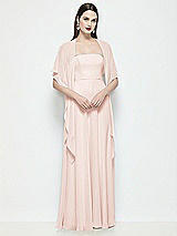 Front View Thumbnail - Blush Chiffon Flounce Cape