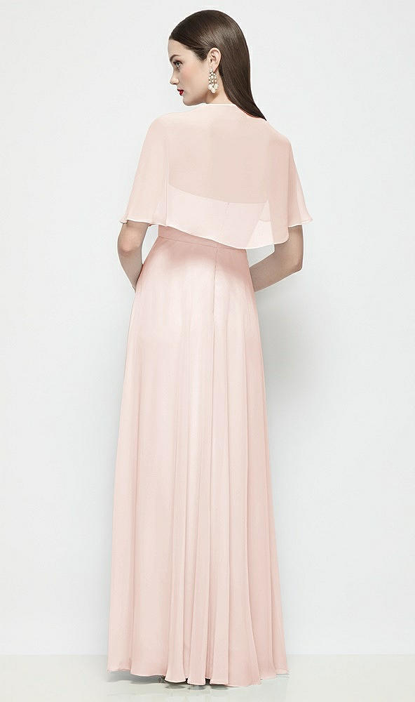 Back View - Blush Chiffon Flounce Cape
