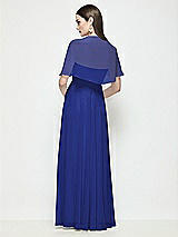 Rear View Thumbnail - Cobalt Blue Chiffon Flounce Cape