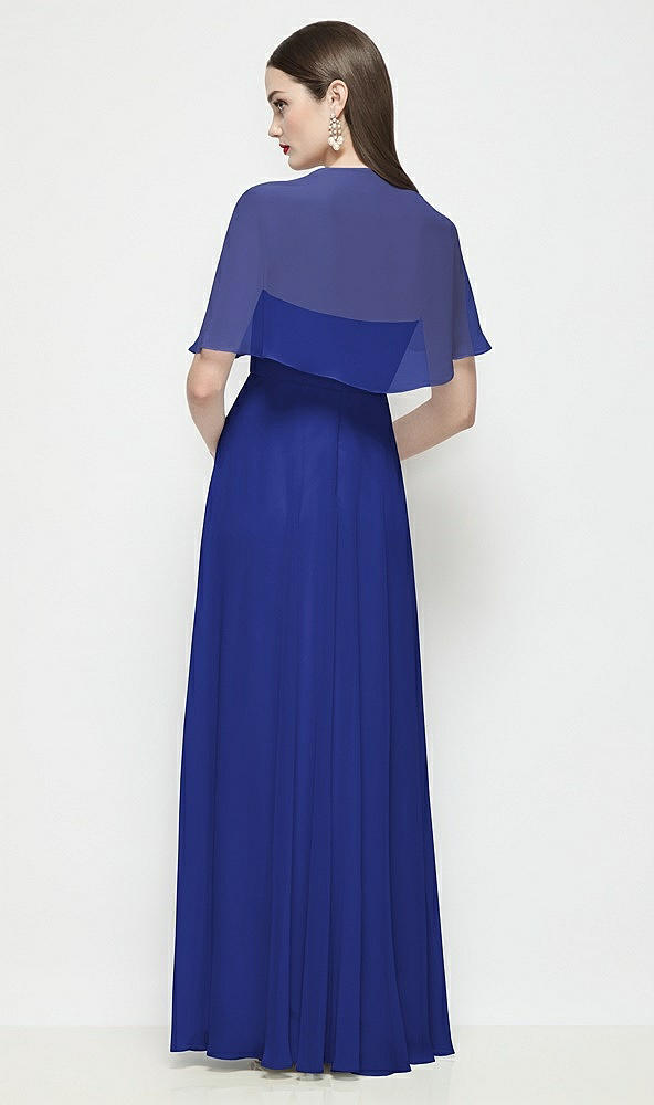 Back View - Cobalt Blue Chiffon Flounce Cape
