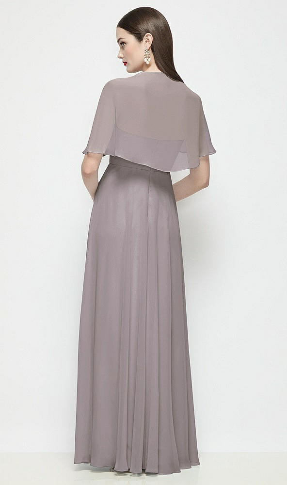 Back View - Cashmere Gray Chiffon Flounce Cape