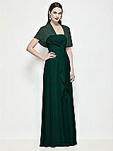 Side View Thumbnail - Evergreen Chiffon Flounce Cape