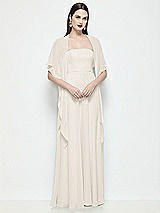 Front View Thumbnail - Ivory Chiffon Flounce Cape