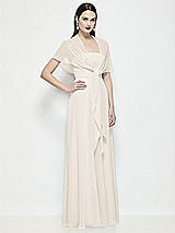 Side View Thumbnail - Ivory Chiffon Flounce Cape