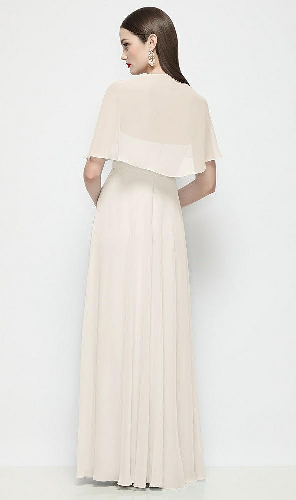 Back View - Ivory Chiffon Flounce Cape