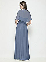 Rear View Thumbnail - Larkspur Blue Chiffon Flounce Cape
