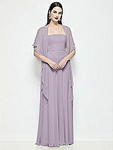 Front View Thumbnail - Lilac Haze Chiffon Flounce Cape