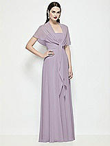 Side View Thumbnail - Lilac Haze Chiffon Flounce Cape