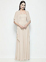 Front View Thumbnail - Oat Chiffon Flounce Cape