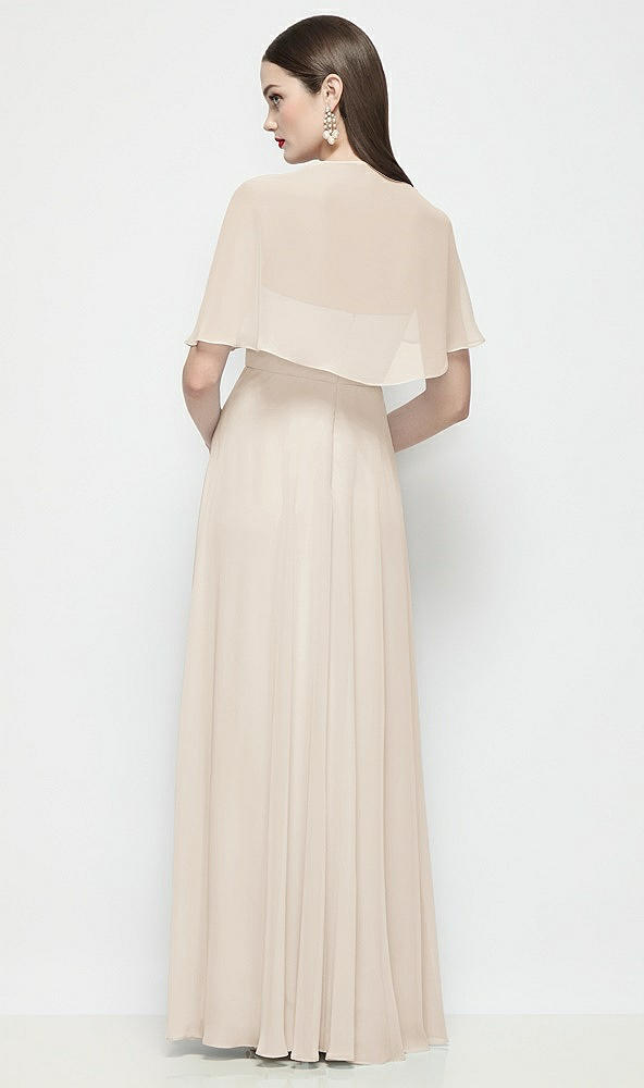 Back View - Oat Chiffon Flounce Cape