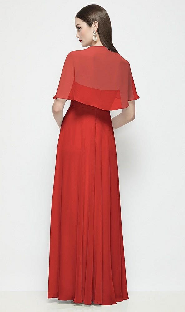 Back View - Poppy Red Chiffon Flounce Cape