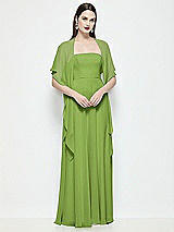 Front View Thumbnail - Peridot Green Chiffon Flounce Cape