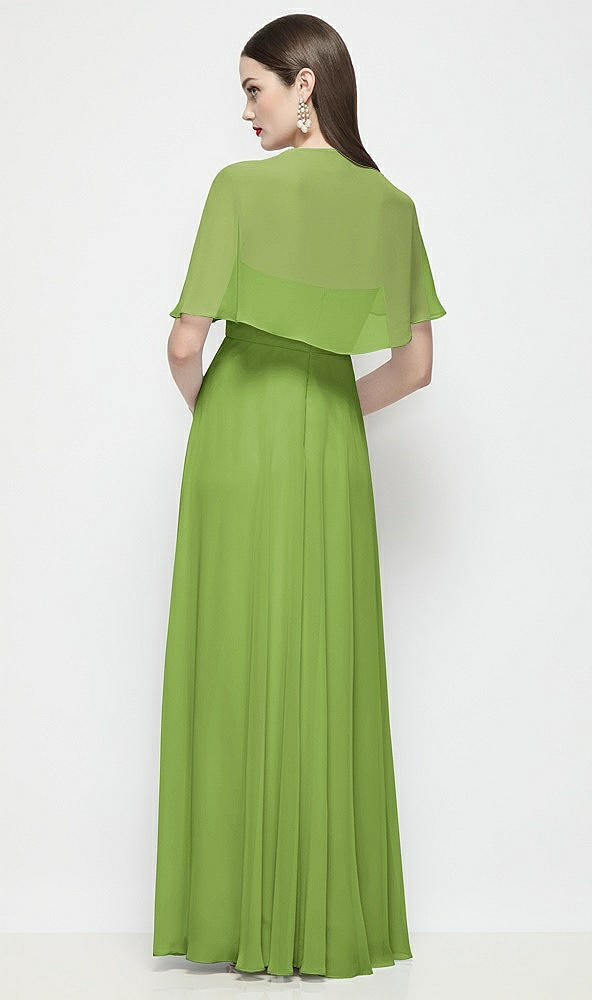 Back View - Peridot Green Chiffon Flounce Cape