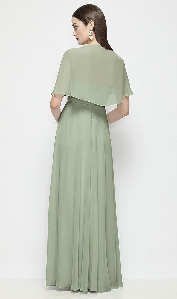 Back View - Sage Chiffon Flounce Cape