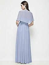 Rear View Thumbnail - Sky Blue Chiffon Flounce Cape