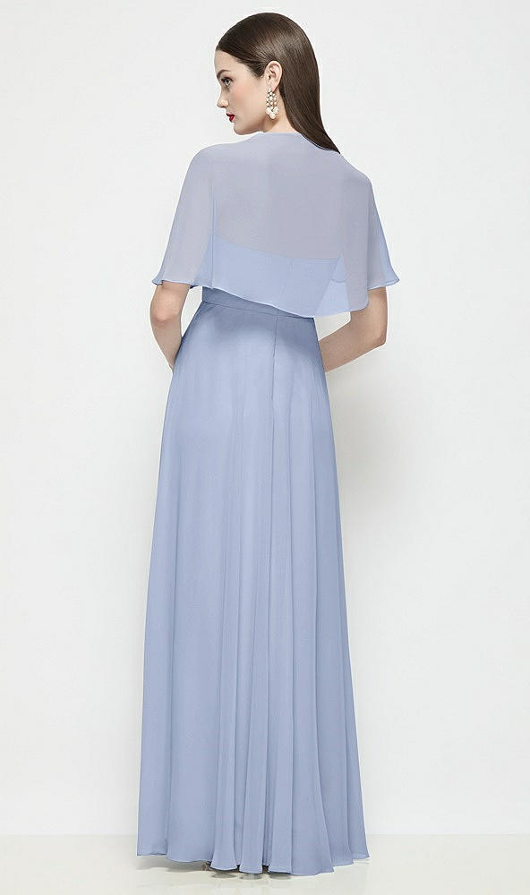 Back View - Sky Blue Chiffon Flounce Cape