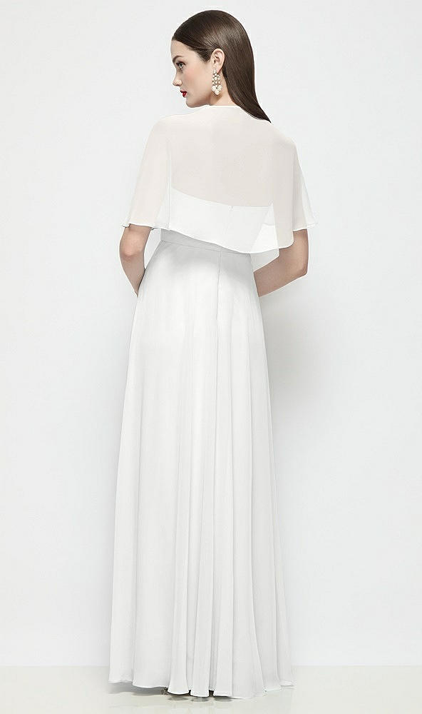 Back View - White Chiffon Flounce Cape