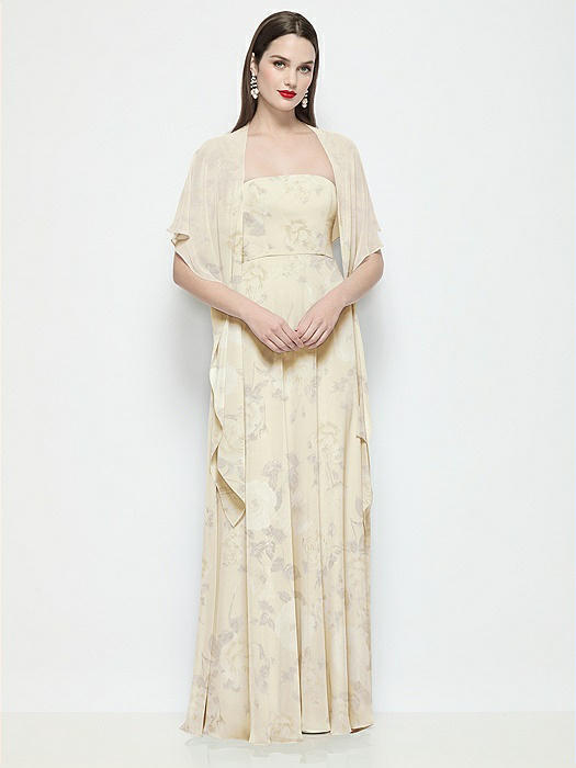 Floral Chiffon Flounce Cape