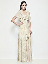 Side View Thumbnail - Butter Yellow Floral Floral Chiffon Flounce Cape