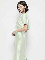Side View Thumbnail - Mint Green Jewel Neck Cropped Satin Jacket