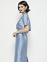 Side View Thumbnail - Cloudy Jewel Neck Cropped Satin Jacket