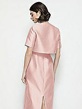 Rear View Thumbnail - Rose Jewel Neck Cropped Satin Jacket