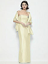 Front View Thumbnail - Butter Yellow Satin Wrap Stole
