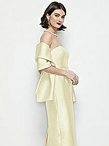 Side View Thumbnail - Butter Yellow Satin Wrap Stole