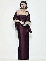 Front View Thumbnail - Deep Plum Satin Wrap Stole